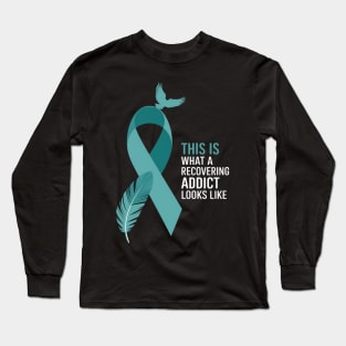 Recovering Addict Addiction Warrior Addiction Awareness Long Sleeve T-Shirt